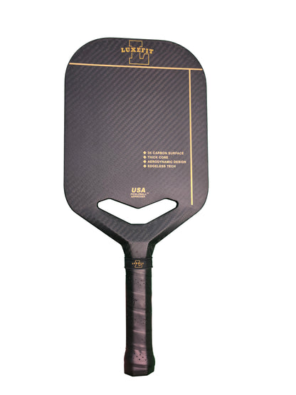 LUXEFIT Carbon Fiber Pickleball Paddle with Aero Throat,USAPA Approved Pickleball Thermoformed Racket for Power & Control,16mm Polypropylene Honeycomb Core, Textured Carbon Grit Surface