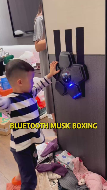 LUXEFIT Smart Bluetooth Music Boxing Machine with Gloves – Wall-Mounted LED Punching Target for Home Workouts